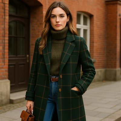 Elena | Manteau classique à carreaux