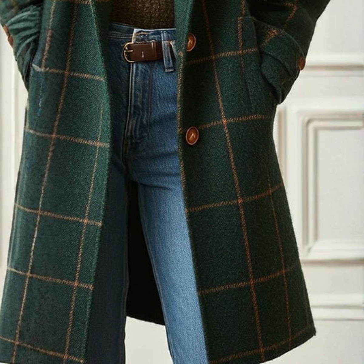 Elena | Manteau classique à carreaux