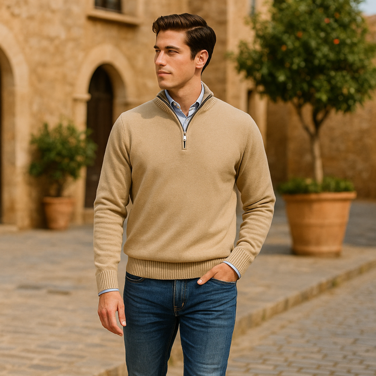 Romain | Pull zippé raffiné