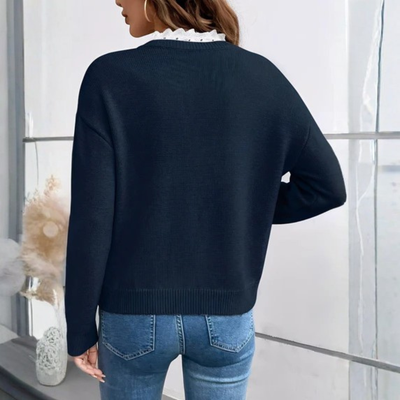 Céline | Pull chic à col dentelle