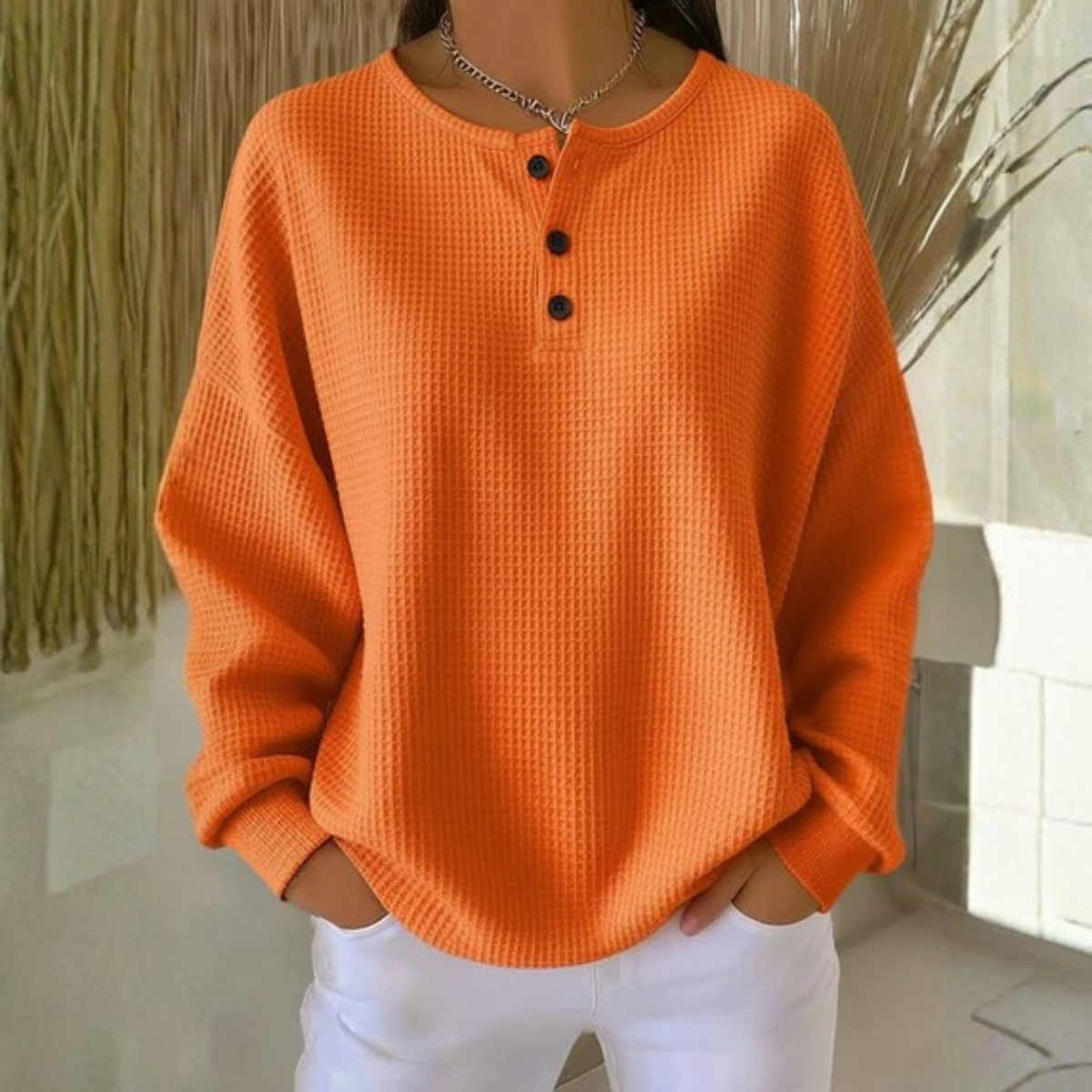 Clara | Haut Henley texturé