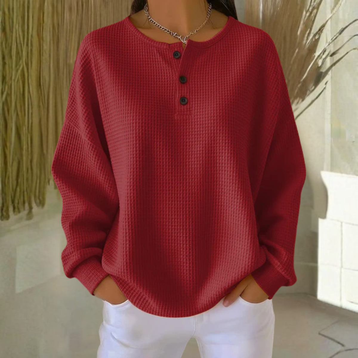 Clara | Haut Henley texturé