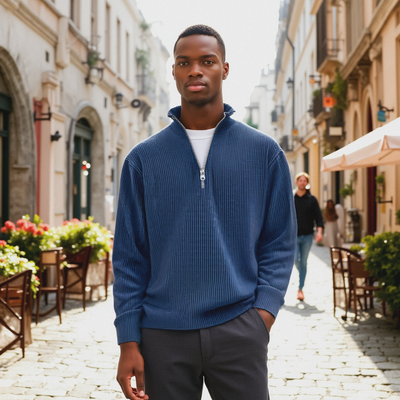 Nolan | Pull zippé structuré